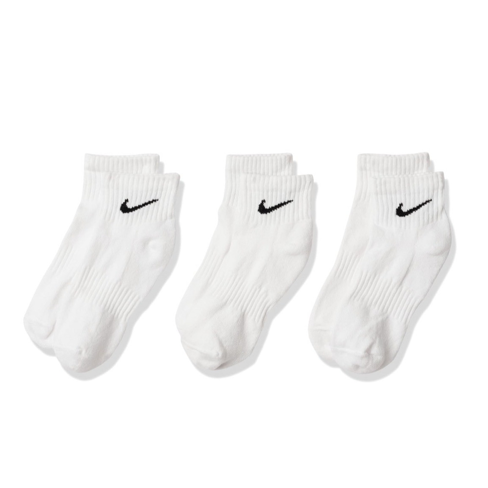Nike Youth Unisex Everyday Cushioned Training Ankle Socks White Size Small 9PK